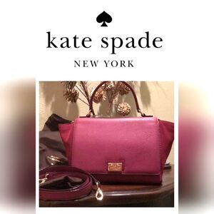 🔥♠️EUC KATE SPADE MAGNOLIA PARK LAUREL LEATHER AND SUEDE HANDBAG